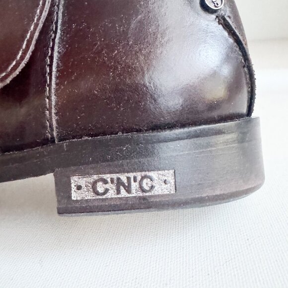 Costume National Chestnut Brown Spell-out Tall Riding Boots 37 - Picture 10 of 12